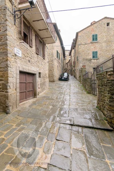 The balcony on the ancient street