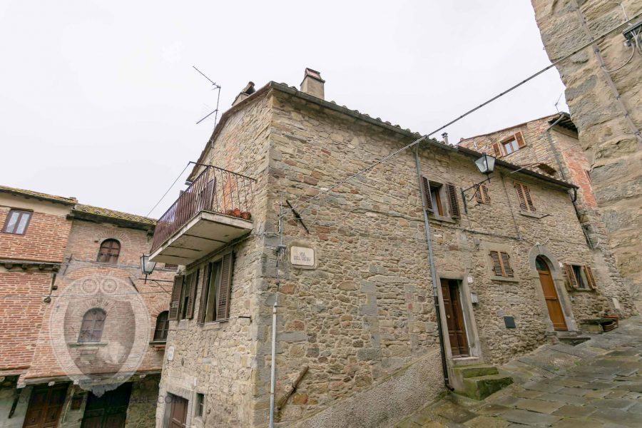 The balcony on the ancient street