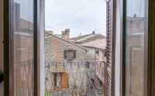 The balcony on the ancient street