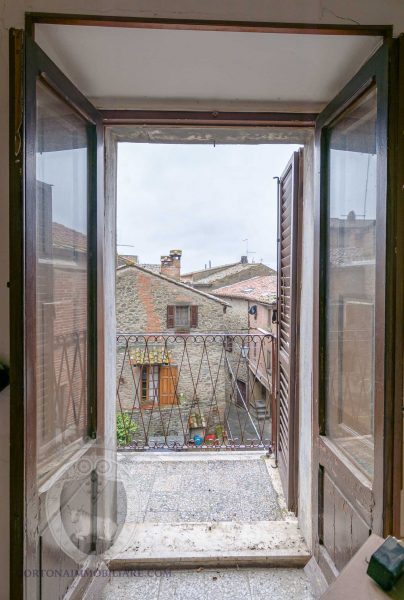 The balcony on the ancient street