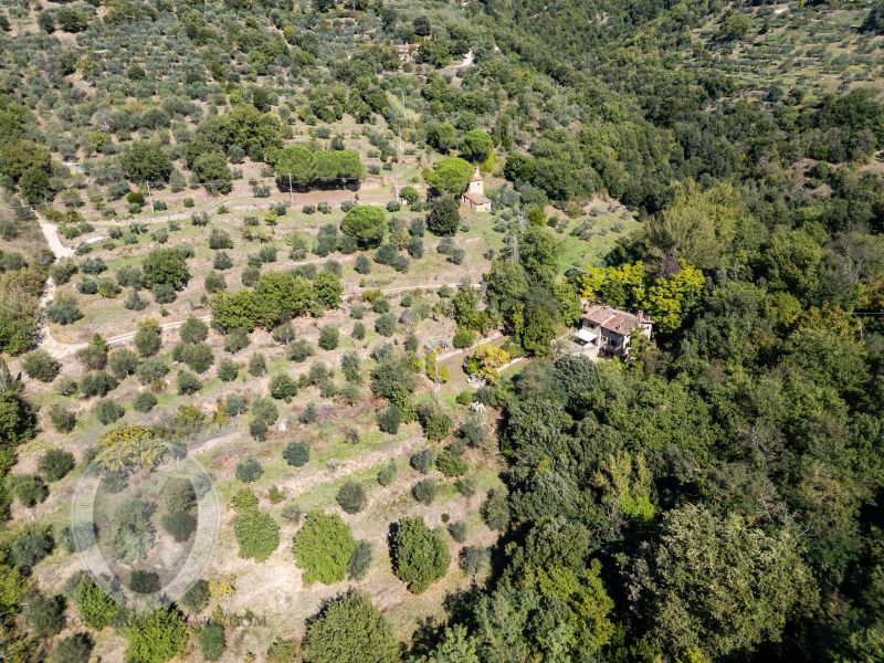 Casolare in pietra con vista e giardino