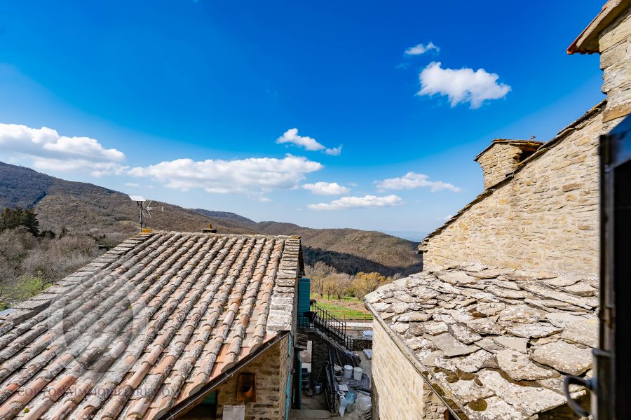 Colonica in pietra con annessi e piscina