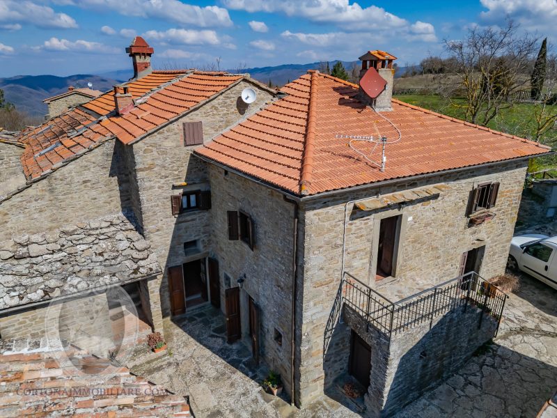 Colonica in pietra con annessi e piscina