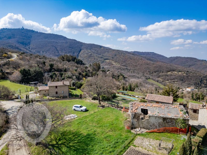 Colonica in pietra con annessi e piscina